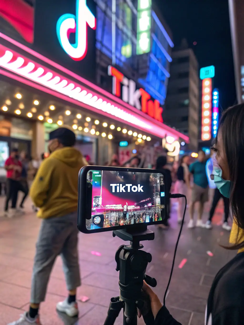 A dynamic visual of the TikTok For Business interface, highlighting trending sounds, creative tools, and audience engagement metrics for viral marketing.