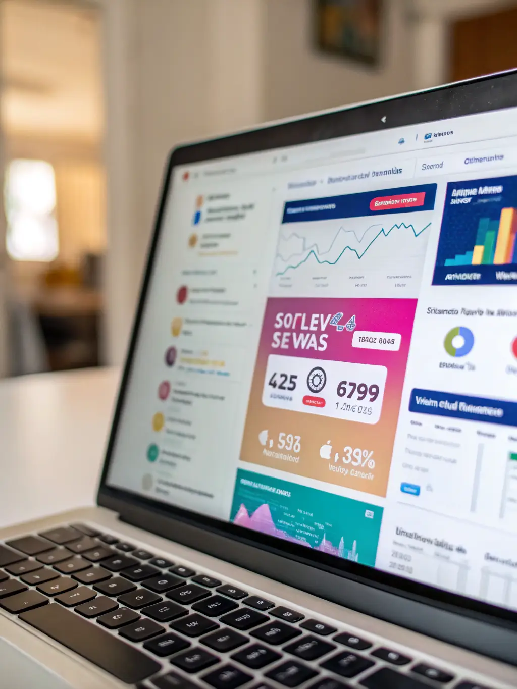 A close-up shot of the Meta Ads Manager interface, showcasing campaign performance metrics and targeting options, emphasizing data-driven advertising strategies.