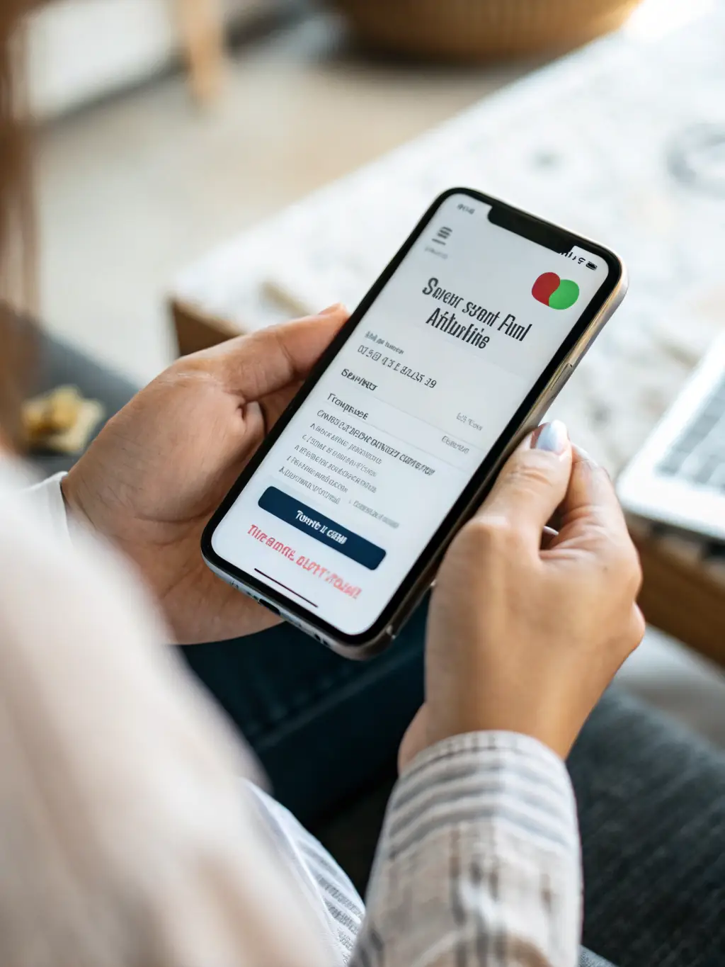 A smartphone displaying a mobile e-commerce app with a secure payment gateway, emphasizing secure transactions.