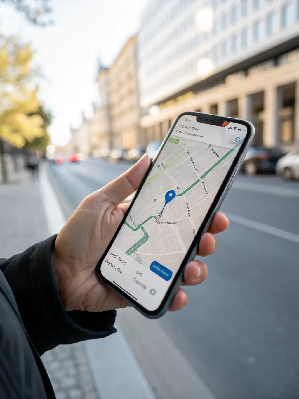 A mobile app showcasing a map with location-based services, highlighting the app's ability to provide personalized recommendations.